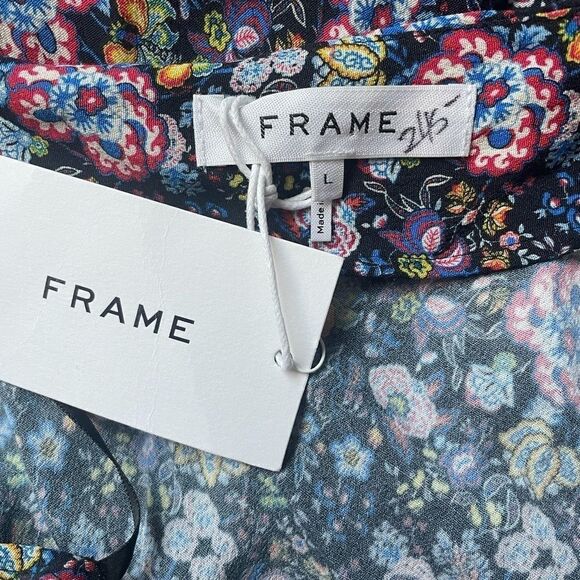 FRAME Floral One-Shoulder Blouse L - Picture 9 of 15